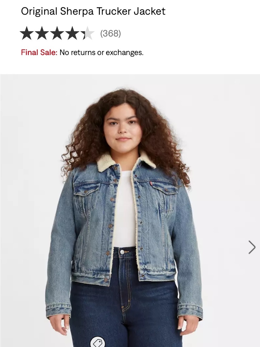 Levi's Blue Denim trucker Jacket with Cream Sherpa Collar and lining